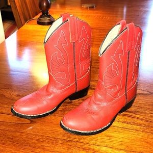 Kids" red cowboy western boots Size 1